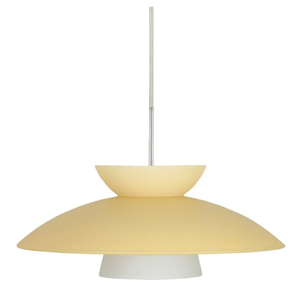 Besa Lighting Trilo 15 Cord Pendant, Champagne, Satin Nickel Finish, 1x9W LED 1JT-451397-LED-SN - main